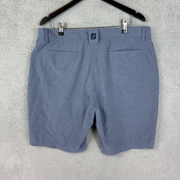 FootJoy Golf Shorts Mens 38 Heather Blue Stretch Performance Chino Flat Front - Picture 5 of 8